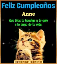GIF Feliz Cumpleaños te guíe en tu vida Anne